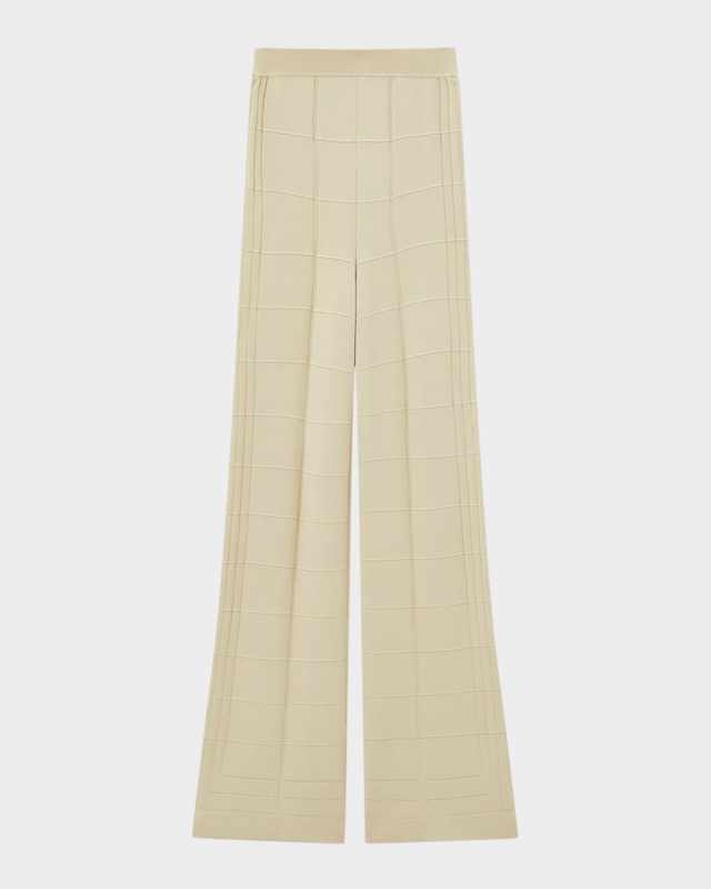 Wide-Leg Viscose Knit Trousers